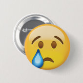 Badge Rond 5 Cm Visage pleurant Emoji (Devant & derrière)