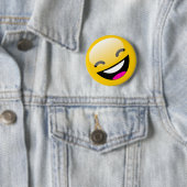 BADGE ROND 5 CM VISAGE RIANT (En situation)