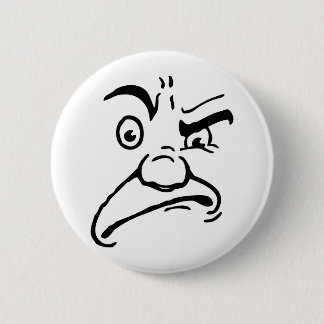 Badge Rond 5 Cm Visage ricanant de bande dessinée