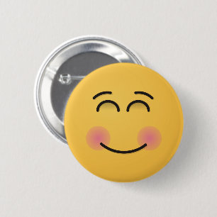 Badge Rond 5 Cm Visage souriant aux yeux souriants