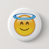 Badge Rond 5 Cm Visage souriant avec Halo Emoji (Devant)