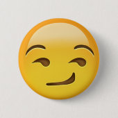 Badge Rond 5 Cm Visage souriant d'un air affecté Emoji (Devant)