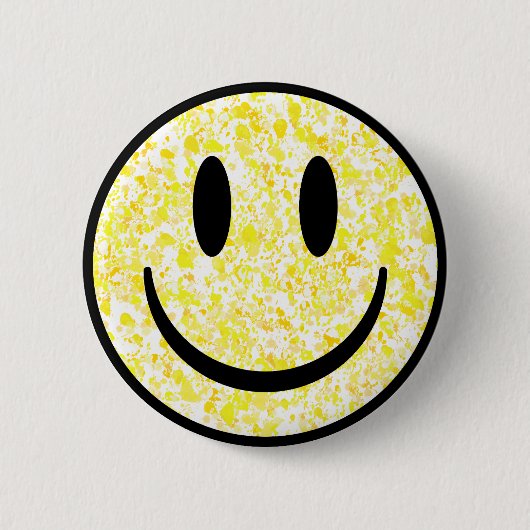 Badge Rond 5 Cm Visage souriant éclaboussé (Devant)
