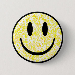 Badge Rond 5 Cm Visage souriant éclaboussé
