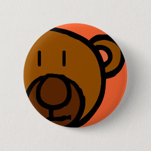 Badge Rond 5 Cm Visage tiré d'ours de nounours