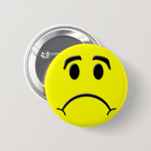 Badge Rond 5 Cm Visage triste (Devant & derrière)