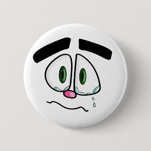 Badge Rond 5 Cm Visage triste en pleurs
