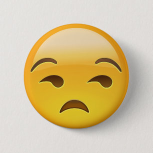 Badge Rond 5 Cm Visage Unamused Emoji