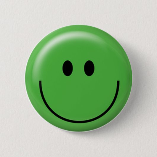 Badge Rond 5 Cm Visage vert heureux (Devant)