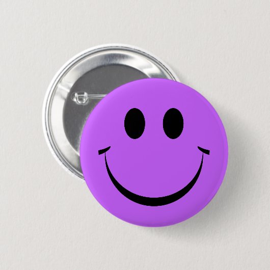 Badge Rond 5 Cm Visage violet joyeux mignon (Devant & derrière)