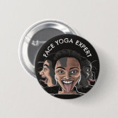 Badge Rond 5 Cm Visage Yoga Expert cadeau amusant (Devant & derrière)