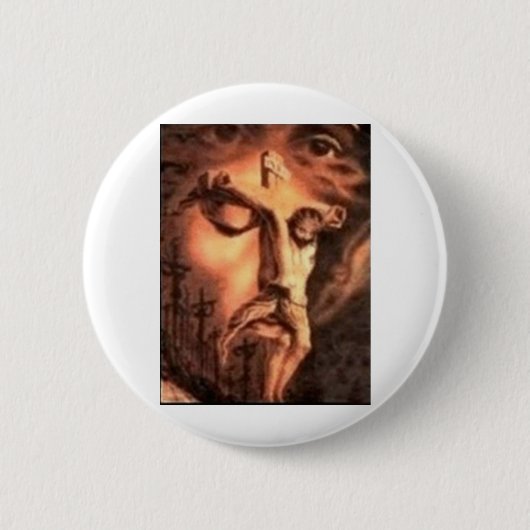 BADGE ROND 5 CM VISAGES MULTIPLES DE JÉSUS (Devant)