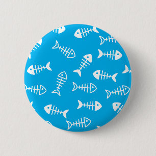 Badge Rond 5 Cm Visgraate patroon. Vis graat. Vissen.