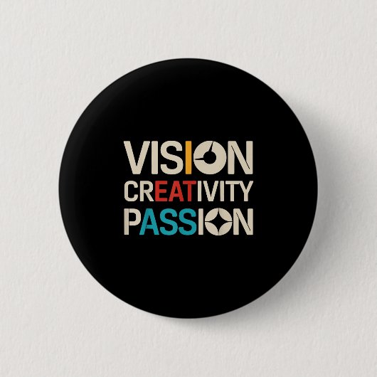 Badge Rond 5 Cm Vision Créativité Pion Funny Graphiste Art (Devant)