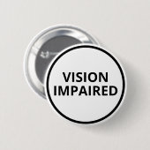 Badge Rond 5 Cm Vision de texte blanc noir de base endommagée (Devant & derrière)