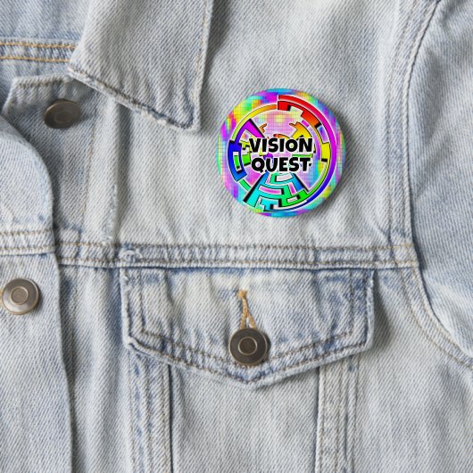 Badge Rond 5 Cm VISION QUEST (vous pouvez modifier les mots) (En situation)