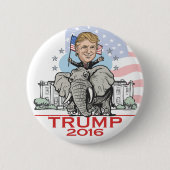 Badge Rond 5 Cm Visite d'éléphant de GOP d'atout (Devant)