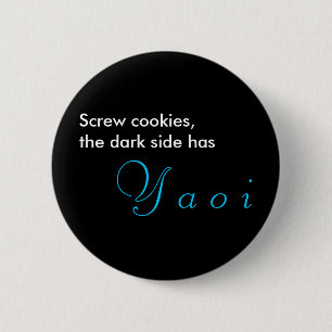 Badge Rond 5 Cm Vissez les biscuits, le côté en noir a, Y un o i