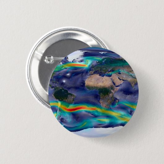 Badge Rond 5 Cm Visualisation Des Vents Mondiaux. (Devant & derrière)