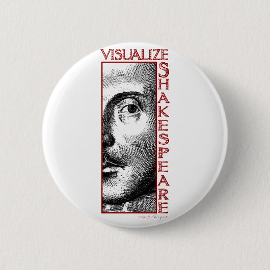 Badge Rond 5 Cm Visualisez Shakespeare (Devant)
