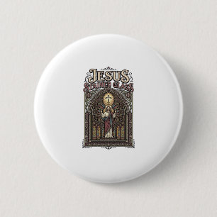 Badge Rond 5 Cm Vitraux de Jésus Vitraux de Jésus Cathédrale