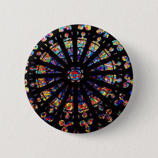 Badge Rond 5 Cm vitraux de l'église couleurs (Devant)