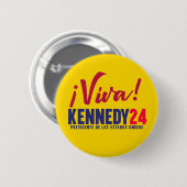 Badge Rond 5 Cm ¡Viva ! Bouton Kennedy (Devant & derrière)