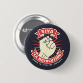 Badge Rond 5 Cm Viva La Révolution (Devant & derrière)