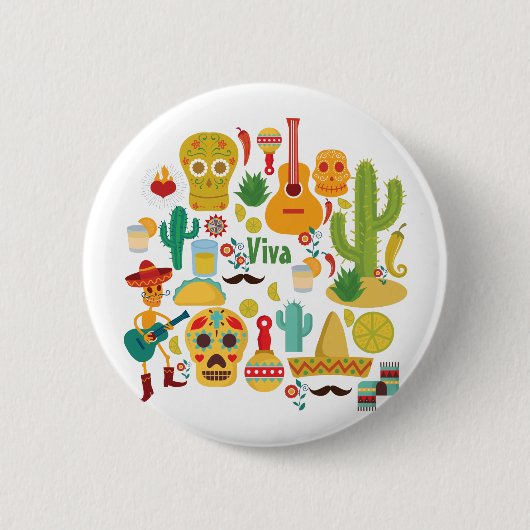 Badge Rond 5 Cm viva mexique (Devant)