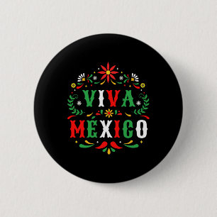Badge Rond 5 Cm Viva Mexique Pour La Fête De L'Indépendance Mexica