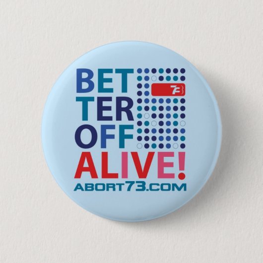 Badge Rond 5 Cm Vivant plus aisé ! /Abort73.com (Devant)