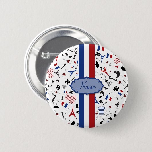 Badge Rond 5 Cm Vive la France (Devant & derrière)