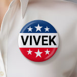 Badge Rond 5 Cm Vivek Ramaswamy 2024 - Simple Stars Ike Design<br><div class="desc">Un design amusant avec le nom de Vivek dans le style du bouton I Like Ike de l'histoire. Pour les utilisateurs avancés, vous pouvez accéder à la zone d'édition et modifier toutes les couleurs. Il se présente aux élections de 2024 au primaire. Consultez notre magasin pour d'autres candidats et campagnes....</div>