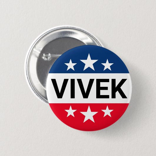 Badge Rond 5 Cm Vivek Ramaswamy 2024 - Simple Stars Ike Design (Devant & derrière)