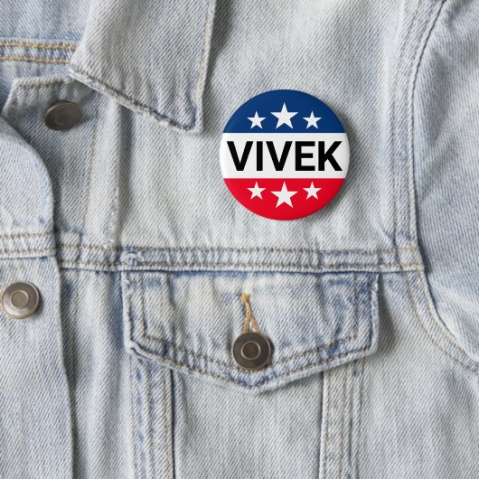 Badge Rond 5 Cm Vivek Ramaswamy 2024 - Simple Stars Ike Design (En situation)