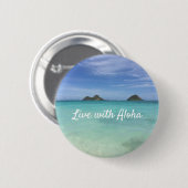 Badge Rond 5 Cm Vivez avec Aloha Hawaii (Devant & derrière)