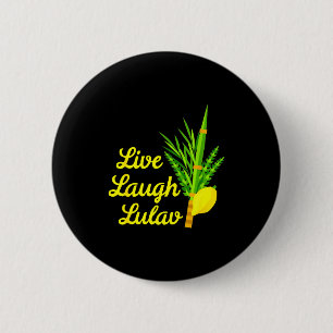 Badge Rond 5 Cm Vivez Riez Lulav Etrog Joyeux Souccot Juif Soukka