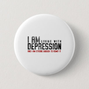 Badge Rond 5 Cm Vivre Avec La Dépression - L'Esprit Et La Santé Me