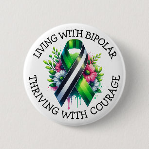 Badge Rond 5 Cm Vivre avec le trouble bipolaire S'épanouir avec