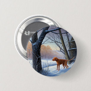 Badge Rond 5 Cm Vizla Laissez tomber la neige de Noël
