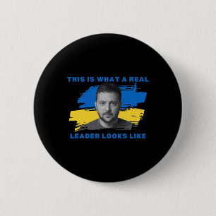 Badge Rond 5 Cm Voici à quoi ressemble un vrai leader Zelensky Ukr