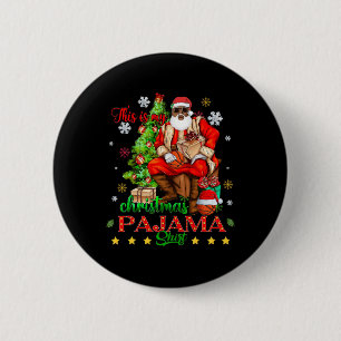Badge Rond 5 Cm Voici mon pyjama de Noël Noir Africain-Américain