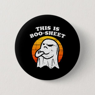 Badge Rond 5 Cm Voici un peu de Boo-Sheet Ghost Retro Funny Hallow