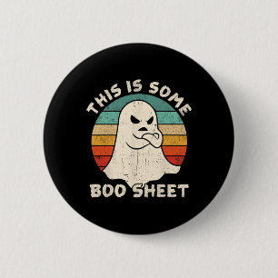 Badge Rond 5 Cm Voici Une Feuille De Boo Éffrayant Horreur Vintage