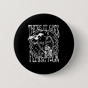 Badge Rond 5 Cm Voilà Mon Dernier Vol Drôle Halloween Skele