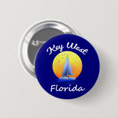 Badge Rond 5 Cm Voile Key West Florida Keys (Devant & derrière)