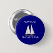 Badge Rond 5 Cm Voile Newport Rhode Island (Devant & derrière)