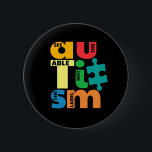 Badge Rond 5 Cm Voir La Capacité Pas L'Autisme Étiquette<br><div class="desc">Un puzzle avec un message puissant pour vos campagnes de Sensibilisation sur l'autisme. Ce design autiste a plusieurs couleurs pour le rendre dynamique et amusant. L'adage sur elle livre un message puissant "Autisme Voir l'Able Pas le Étiquette"</div>