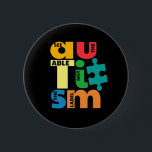 Badge Rond 5 Cm Voir La Capacité Pas L'Autisme Étiquette<br><div class="desc">Un puzzle avec un message puissant pour vos campagnes de Sensibilisation sur l'autisme. Ce design autiste a plusieurs couleurs pour le rendre dynamique et amusant. L'adage sur elle livre un message puissant "Autisme Voir l'Able Pas le Étiquette"</div>