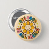 Badge Rond 5 Cm Voir le bon en toutes choses Happy Button (Devant & derrière)